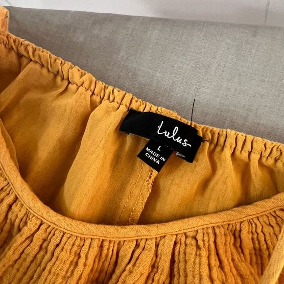 Lulu's Gold Halter Sundress Sleeveless Mini - Picture 7 of 10